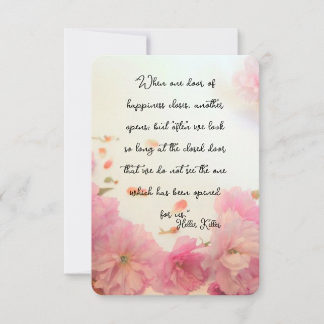 Helen Keller cita o cartão plano de felicidade (Frente)