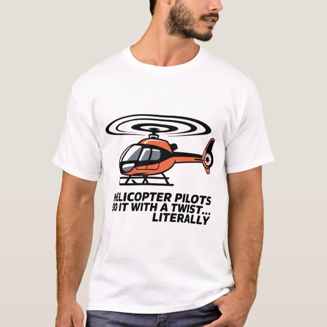 Helicopter Pilot Twist Rotor Vector T-Shirt Design (Frente)