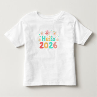 Hello 2026 Toddler Girl T-Shirt | Cute New Year 