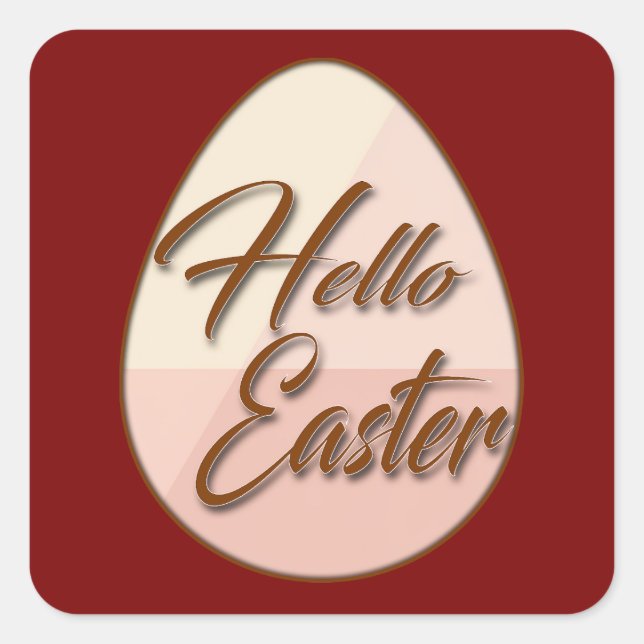 Hello Easter – Minimal Egg Design - Autocolante (Frente)