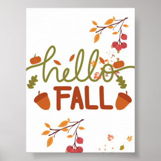Hello Fall Poster - Wall Decor