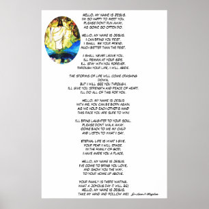 HELLO MY NAME IS JESUS poem Poster