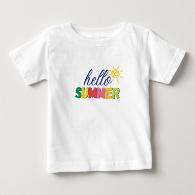 "hello summer" baby t-shirt (Frente)