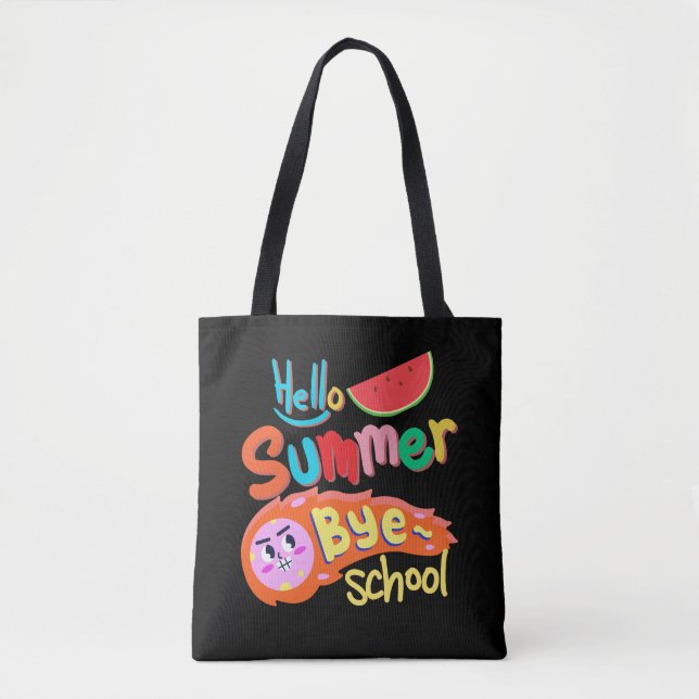 Hello Summer Bye School Tote Bag Art (Frente)