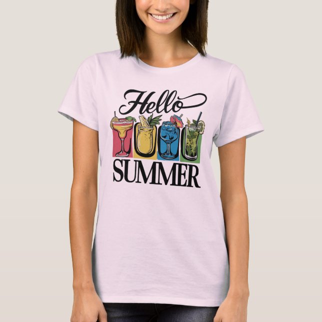 Hello Summer T-Shirt - Bebidas mistas (Frente)