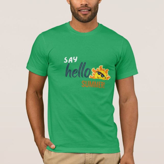 Hello Summer T-Shirt – Modern Graphic Tee for Beac (Frente)