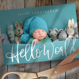 Hello World! Modern Playful Script New Baby