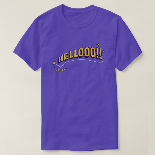 HELLOO! T-Shirt - Roxo (Frente do Design)