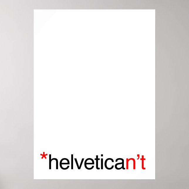 helvetican não Poster (Frente)