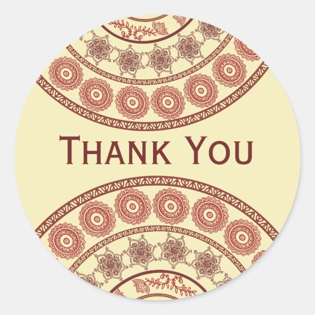 Henna indiano Mehndi que Wedding a etiqueta oval (Frente)