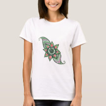 Henna inspirou design em camisa rosa e verde