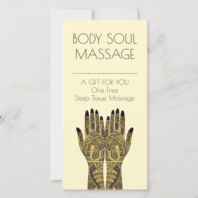 Henna Mehndi Mão Cartão de Certificado de Presente (Frente)