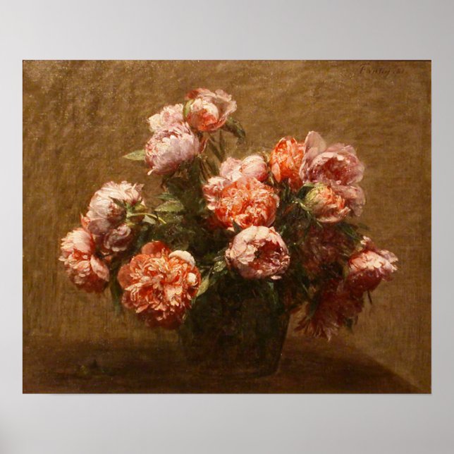 Henri Fantin-Latour Vase of Peonies Poster (Frente)