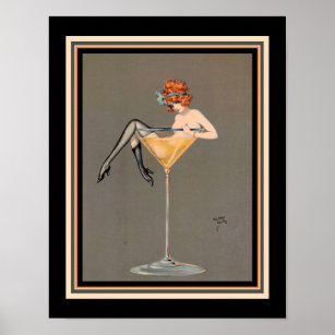 "Her Martini" 1920 Art Deco Impressão