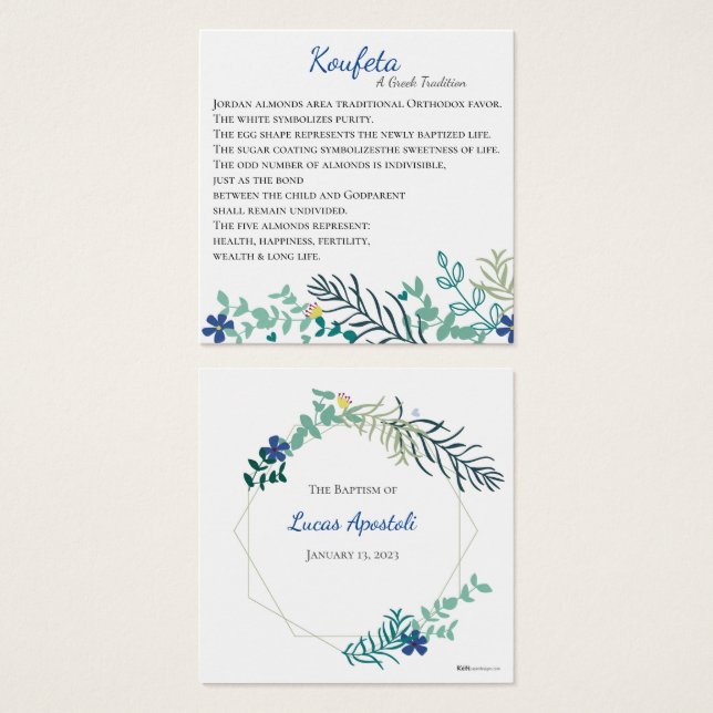 Hera Koufeta Card Blue Personalizado (Frente & Verso)