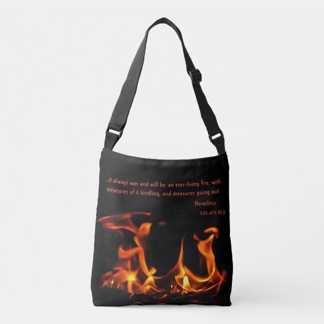 Heraclitus Orange Black Fire Tote Bag (Frente)