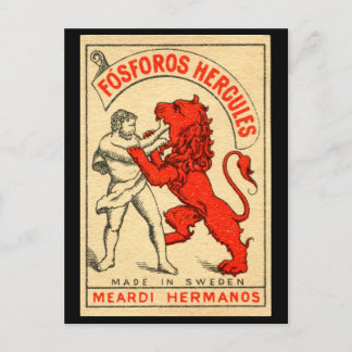 Herakles luta contra o cartão postal do Leão Nemea