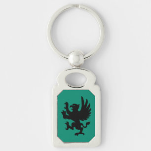 Heraldic Griffin Silhouette Chaveiro