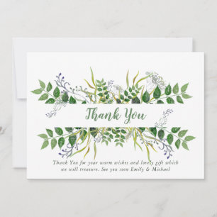 Herb Garden Cartões de agradecimentos - Azul Verde