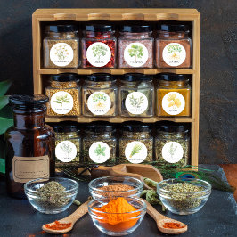 Herbo de Aquarela e Etiquetas de Porco de Especiar