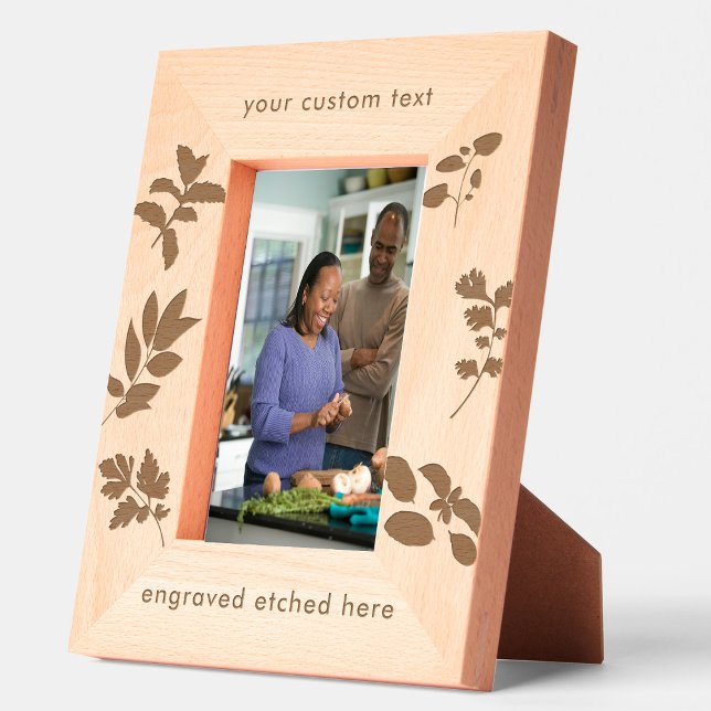 Herbos do Cozinhar de Quadro de Imagem com Gravaçã (Custom Text Engraved Picture Frame Cooking Herbs)