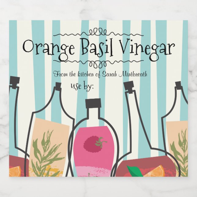 Herbos fruta vinagres domésticos (Rótulo Único)