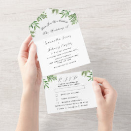 Herbos Verdes Aquarela Verde Sage Thyme Casamento