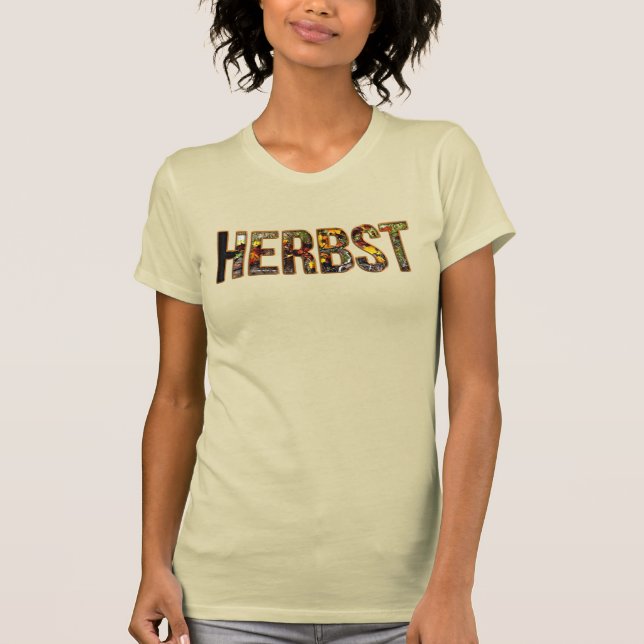 Herbst em Blätter Schrift T-Shirt (Frente)
