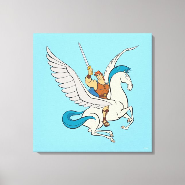 Hercules Riding Pegasus Canvas Print (Frente)