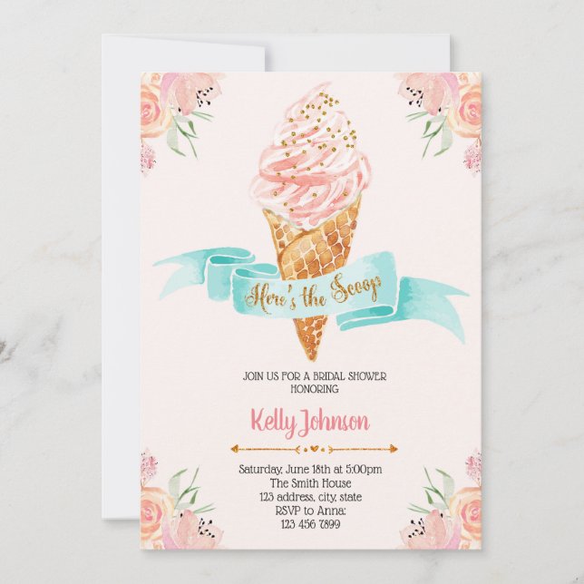 Heres o convite do tema da colher (Frente)