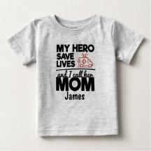 Hero Mãe Personalizada Ambulância Bebê T-Shirt
