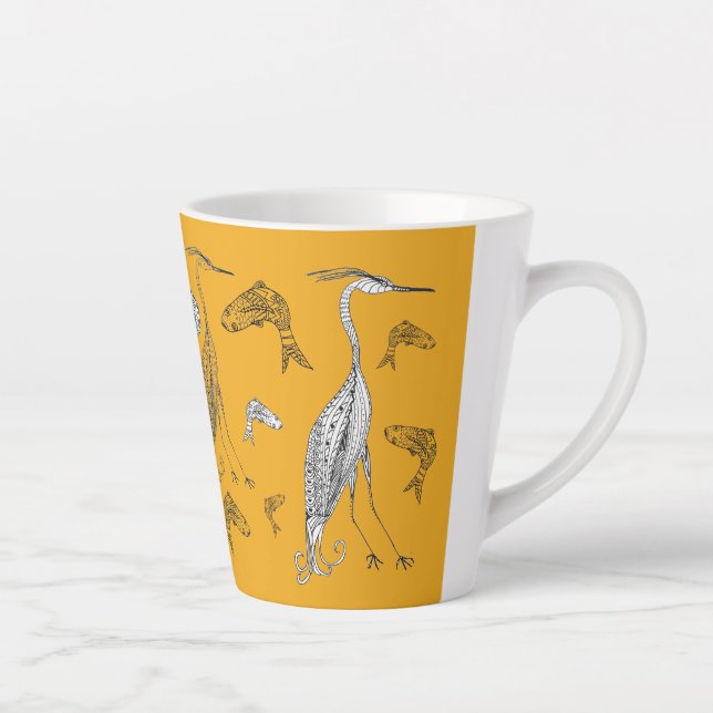 Herões e Peixes 12 oz. Caneca (Direita)