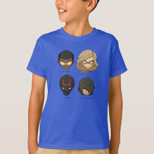Heróis de Chibi 3/4 de t-shirt da Capa (preto)