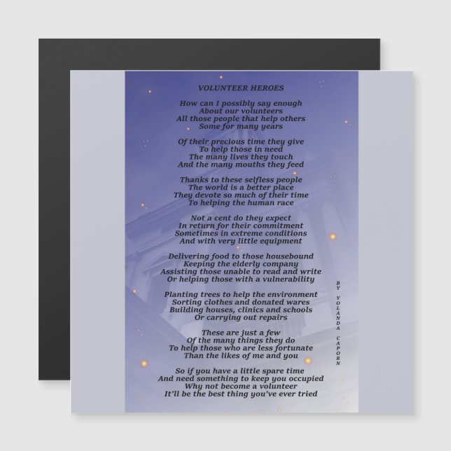 Heróis Voluntários Cartão Magnético (Frente/Verso)