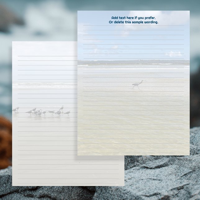 Heron and Shore Birds Lined Flyer Paper (Criador carregado)