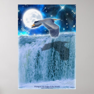 Heron, Lua e Poster de Arte Fantástica em Cascata