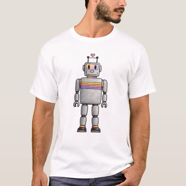 Herren T-Shirt süßer Roboter (Frente)