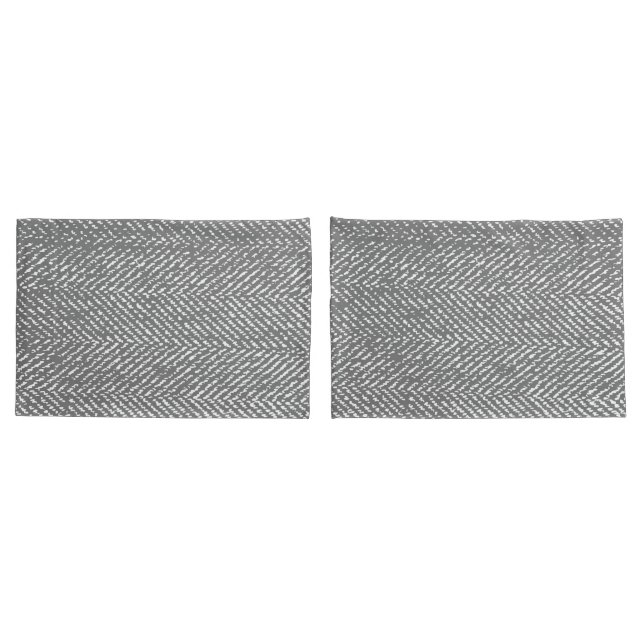 Herringbone cinzento elegante moderno (Verso - conjunto)