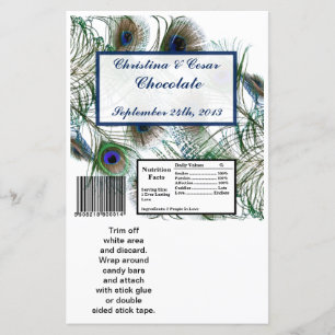 Hershey's Large Bar Wrapper Peacock Feather Blue