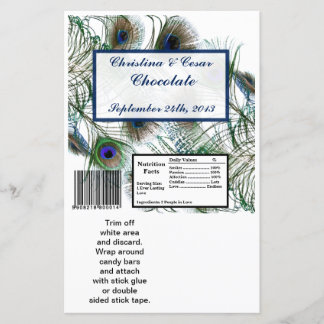 Hershey's Large Bar Wrapper Peacock Feather Blue