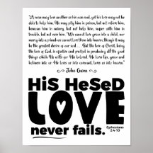 "Hesed Nunca Falha" Poster semibrilho 11x14