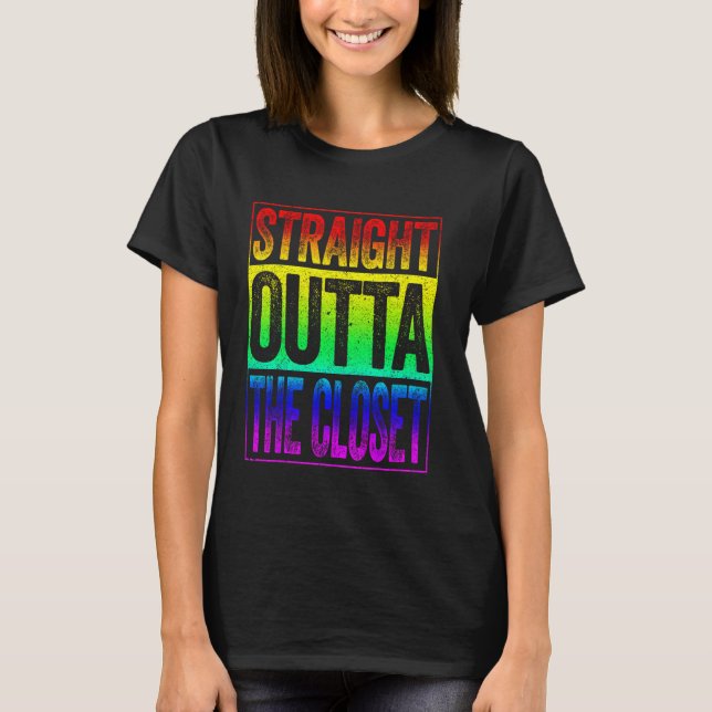 Hetero Fora Da Camisa De Camisa De Camisa Lgbt Do  (Frente)