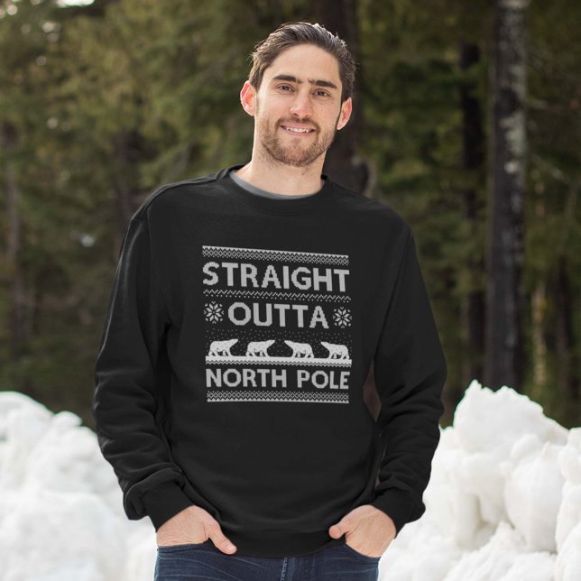 Hetero fora do Polo Norte (Straight Outta North Pole Sweatshirt Man In Snow)