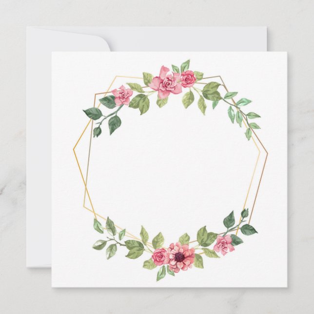 Hexagon with flowers and leaves (Frente)