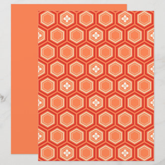Hexagonal Kimono Impressão, Mandarin Orange