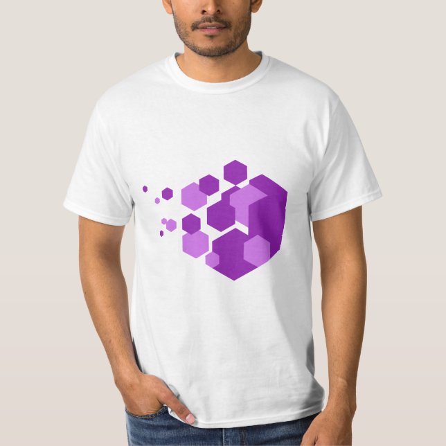 💜 Hexágonos Roxos - Camisa Gráfica (Frente)