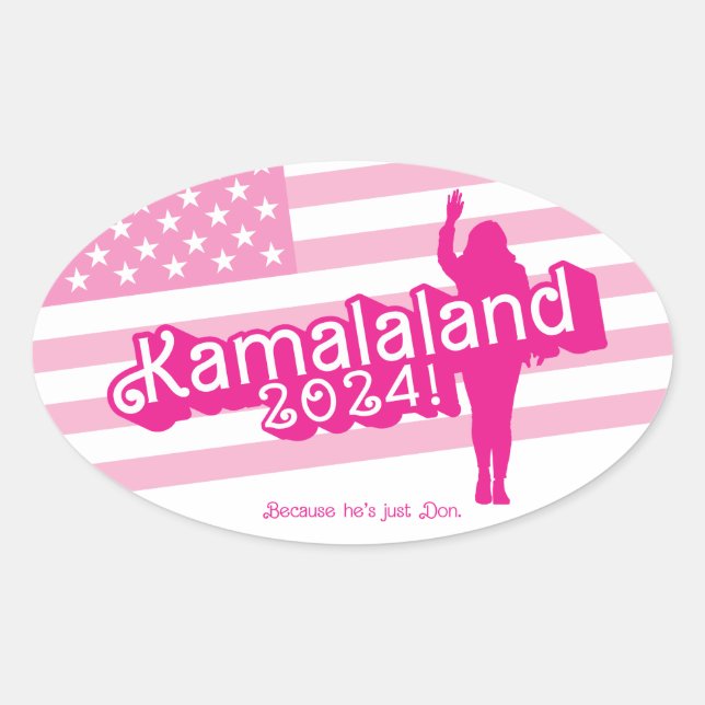 "Hi Kamala" - Etiqueta Oval (slogan A) (Frente)