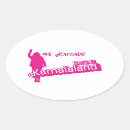 "Hi Kamala" - Etiqueta Oval (slogan B)
