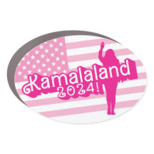 "Hi Kamala" - Oval Car Magnet (sem slogan)