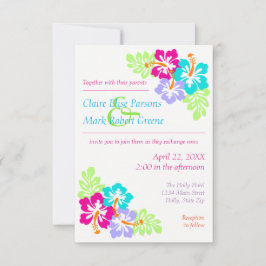 Hibisco Tropical - Convite de Casamento 3x5